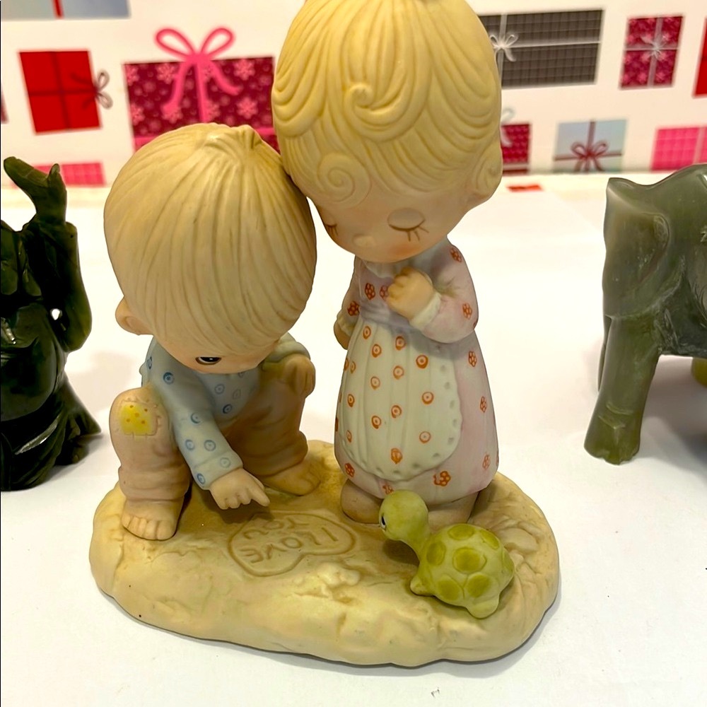 Enesco Cream and Blue Decor Accent Figurine
